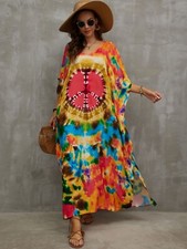 AU STOCK SOFT COTTON OVERSIZE KAFTAN TUNIC KIMONO DRESS BIKINI COVER UP 1102-18