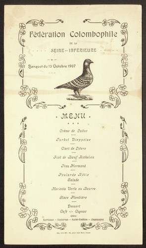 Menu colombophile federation - colombophile,