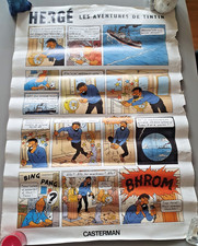 AFFICHE CASTERMAN BD - HERGE LES AVENTURES DE TINTIN - 70*50CM