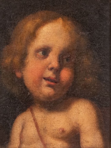 Huile sur toile xviie tête - toile,