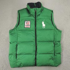 Polo Ralph Lauren Vest Mens 2XLT Green Down Puffer Big Pony PRL67 Ski Alpine