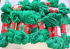 Caron 12 CHRISTMAS GREEN Skeins Aunt Lydias Heavy Rug Yarn 100% Poly 60 Yards EA