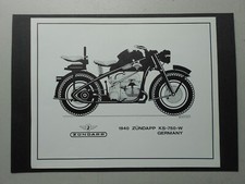 MILITARY VINTAGE/VETERAN MOTORCYCLE PRINT:  1940 ZUNDAPP KS-750-W GERMANY