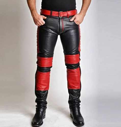 Pantalon cuir motard - cuir,