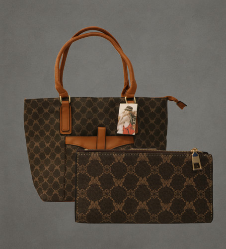 Lot sacs marron motif - marron, luxe