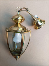 Ancienne lanterne 6 faces en laiton en ETAT DE MARCHE - verres biseautés - n° 3