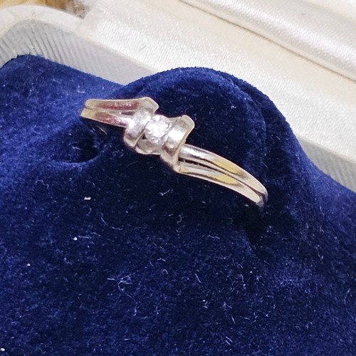 Bague solitaire blanc - or,