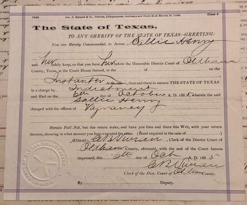1885 paso texas arrest - el,