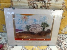 Rene Carcan lithographie aquatinte  " apparition des saules " dédicacée E A 24X