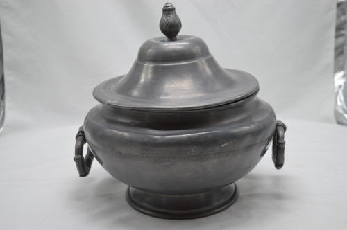 Soupière plat pot étain - soupière, en