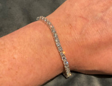 17.65 Carat Lab Created Diamond Tennis Bracelet Platinum Plated 925 6.5” Inch