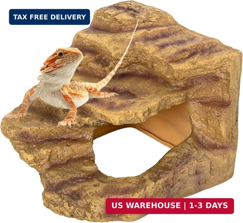 Resin reptile hideout cave - resin,