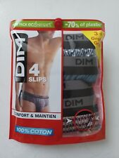 LOT DE 4 SLIPS DIM CONFORT ET MAINTIEN 100% COTON REF D6638