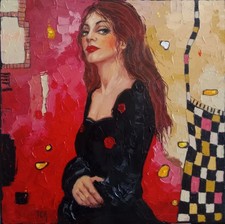 Lidia Tchoumakova - "Veronica",  huile sur toile, 60x60cm, sans cadre.