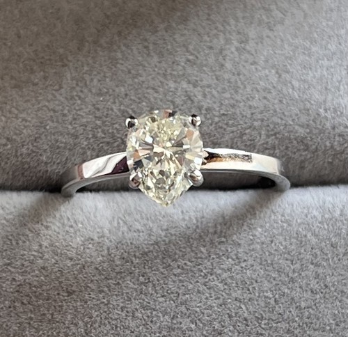 Bague solitaire poire - bague,