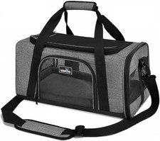 Sac de Transport pour Chat Cage de Transport pour Animal de Compagnie Gris S