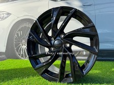 4x R17 Inch 5x100 VW Adelaide Style Black Gloss Wheels : Fits For Bora, Polo