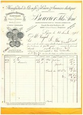 LYON (69) IRON & COPPER BED & BED BASE FACTORY "BOUVIER Fils Ainé" in 1908