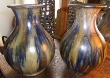 Georges Ponsart Bouffioulx pair of flamed sandstone vases