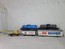 5 Fleischmann HO Rolling Stock Isover Crane Schultheiss Aral Tanker / Roco OMV 