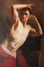 Nu masculin en buste d'après