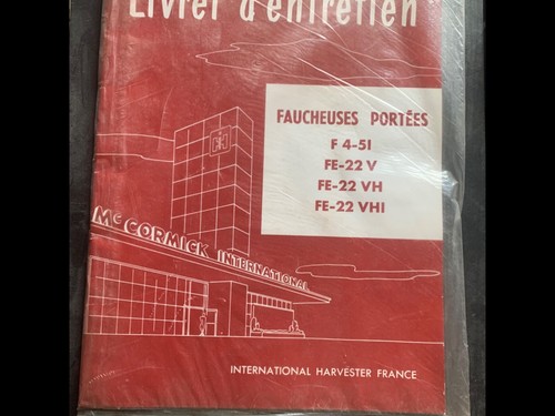 Livret entretien faucheuse - livret, d’entretien