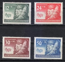 Pologne OCCUPATION-Post Osten 1940 MNH Mi 59-62 Sc NB8-NB11 Paysan Allemand W...