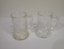 2 antique mini mug shaped liqueur glasses 