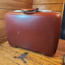 Vnt Stebco Briefcase Brown Hard MCM Made In Chicago USA Slide Latch No Key