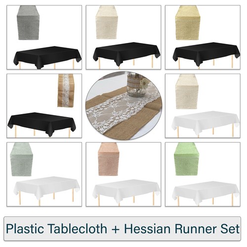 Rustique jute chemin table - jute,