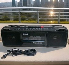 Sanyo M7024 Retro Boombox AM/FM Stereo Radio Cassette Recorder Portable Fully Wo