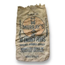 Vintage Murray’s Burlap Sack Pellet Bag 100 lbs 40x23” Frankfort DE