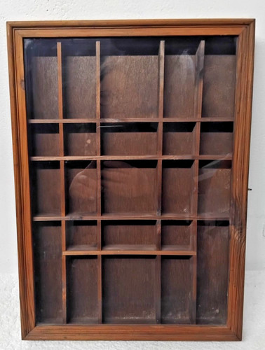 Vitrine murale vintage bois - en,