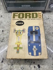 Vintage 1/24 COX Ford GT Slot Car Racer With Extra Car And Pieces