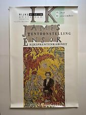 Original Vintage RIJKS Museum Amsterdam JAMES ENSOR Exhibition Poster 39.5 x 27"