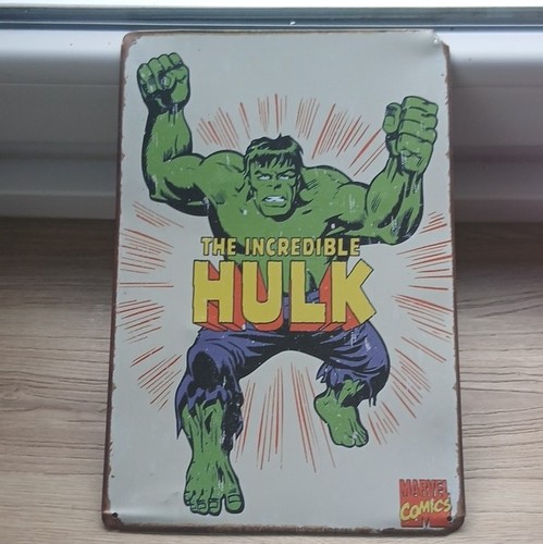 Plaque métal vintage hulk - plaque,