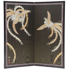 Phoenix Bird Ho-oh écran pliant japonais panneau Byobu traditionnel noir 80-9...