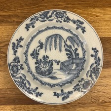 Early antique English blue and white Delftware Plate possibly Bristol C1760s 9”