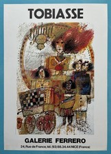 Rare Affiche Originale 1980 TOBIASSE Galerie FERRERO (Nice)