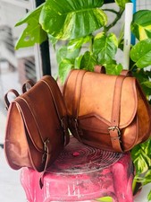 Sac Moto Marron Chèvre Cuir