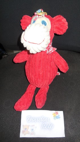 Doudou peluche singe - doudou, rouge