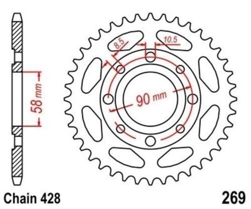 Roue chaîne dents - 49,