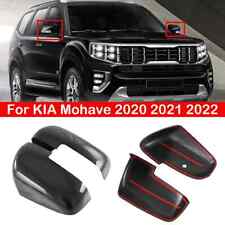 For KIA Mohave 2020 2021 2022 2x Rearview Side Mirror Cover Wing Cap Trim Carbon