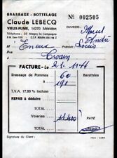 OLD SMOKE / MEZIDON (14) Ets APPLE BREW "Claude LEBECQ" Invoice in 1974