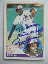 RAY BURRIS signed EXPOS 1983