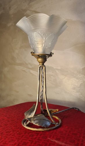 Lampe fer nickelé 1900 - fer,