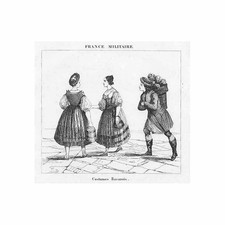 GERMANY Costumes of Bavarian People - Antique Print 1836