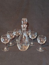 A1BC ⚠️ VINTAGE  6 VERRES A VINS + CARAFE LUMINARC TRES BON ETAT ⚠️ 