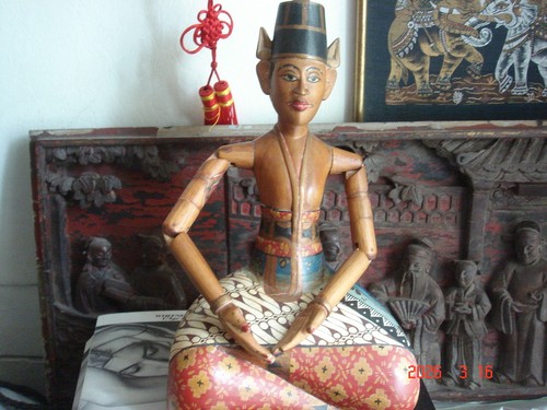 Indonesie statuette bois - statuette,