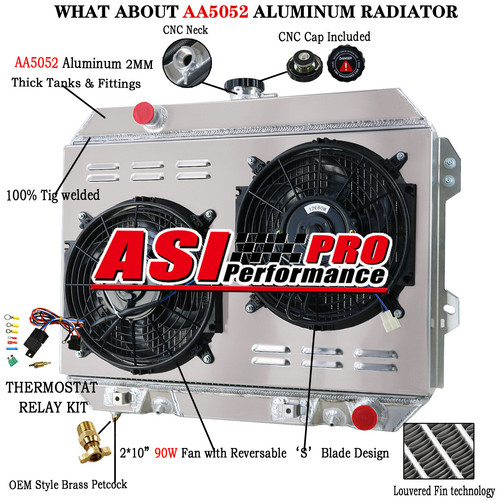 4row aluminum radiator shroud - radiator,